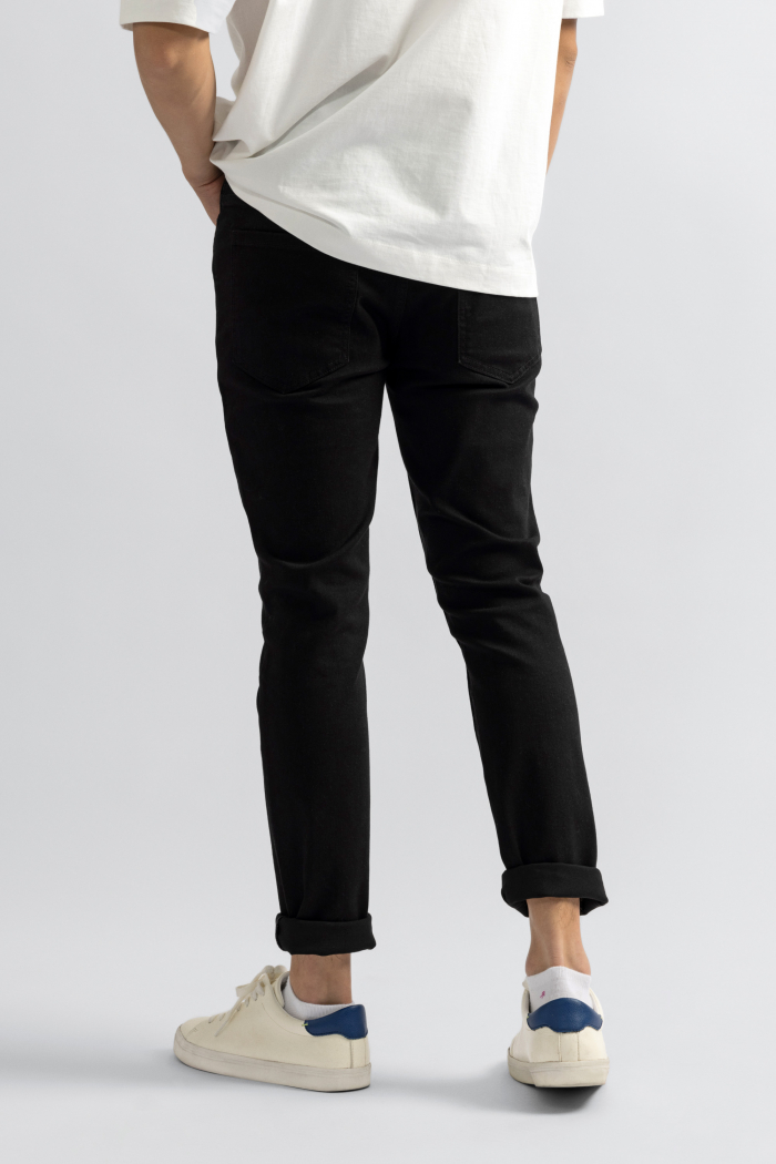 Quần Jean nam ROUTINE màu đen form skinny có độ co giãn 10F20DPA100CR1