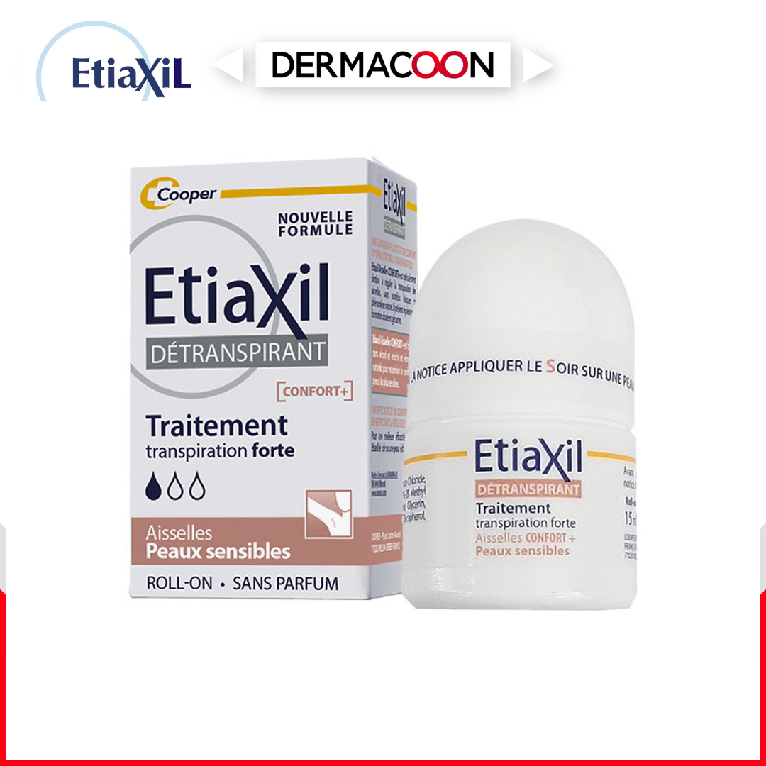 Lăn Khử Mùi Etiaxil Détranspirant Traitement Confort+ Aisselles Peaux Sensibles 15ml (Dành Cho Da Siêu Nhạy Cảm)