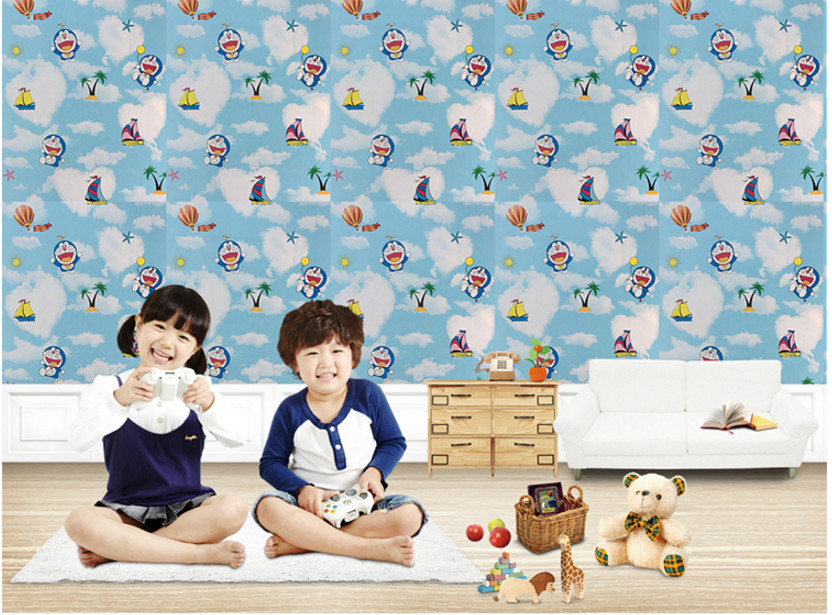 Cuộn 5 Mét Decal Giấy Dán Tường Đô Rê Mon Bầu Trời
