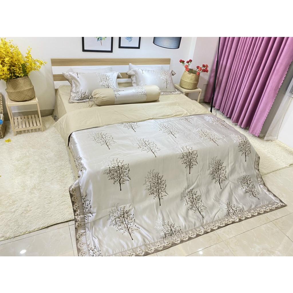 Set 5 Món Chăn Ga Gấm Nhập Khẩu Siêu Mịn