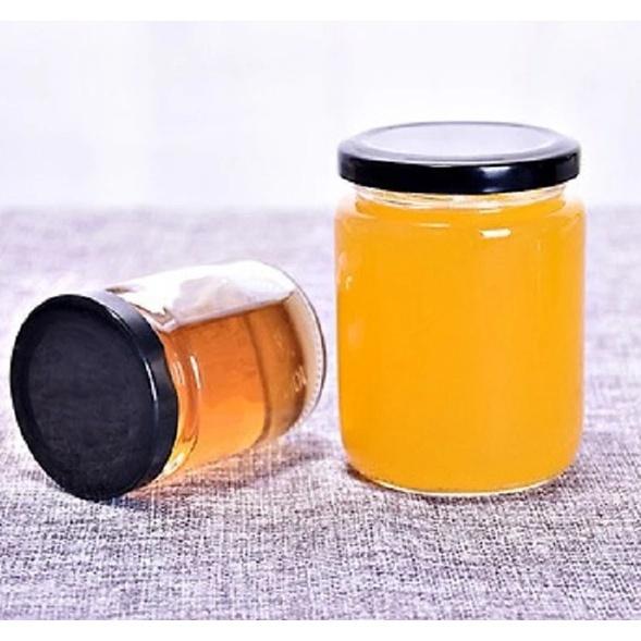 Hũ thủy tinh 220ml nắp thiếc đen đựng mật ong, thực phẩm, gia vị tiện lợi