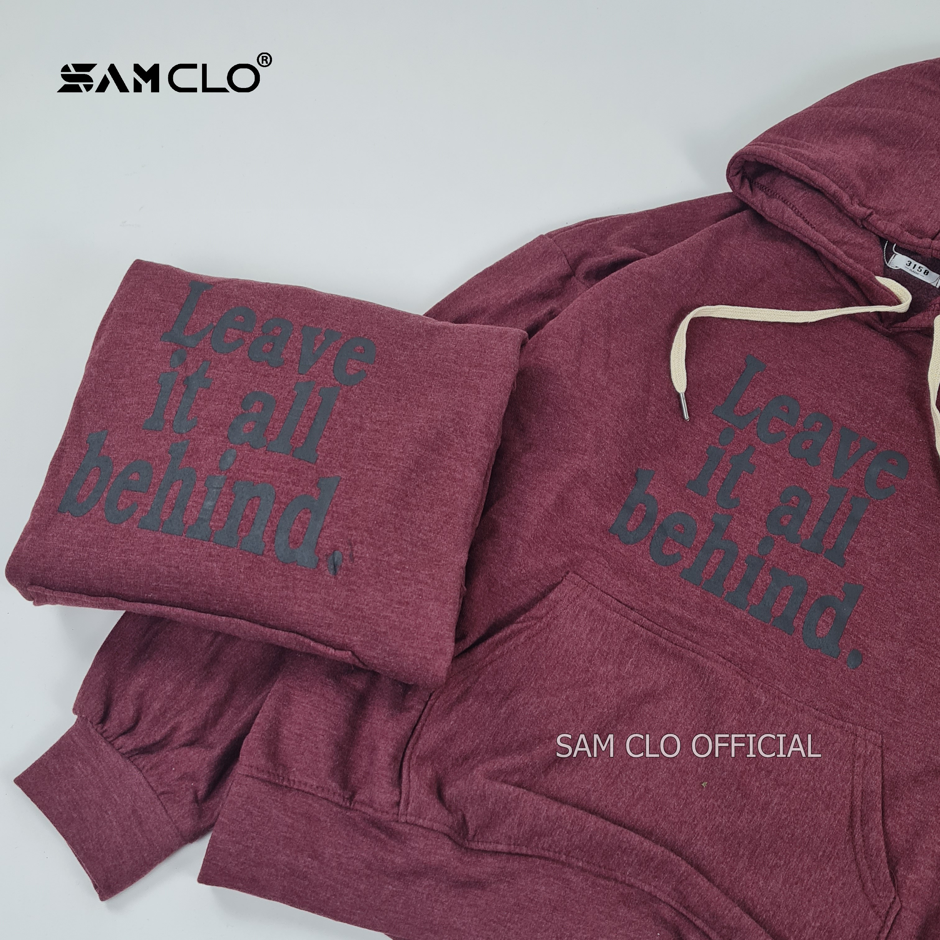 Áo khoác nỉ SAM CLO nam nữ hoodie chui có mũ tay dài thu đông freesize dáng unisex in chữ ALL BEHIND