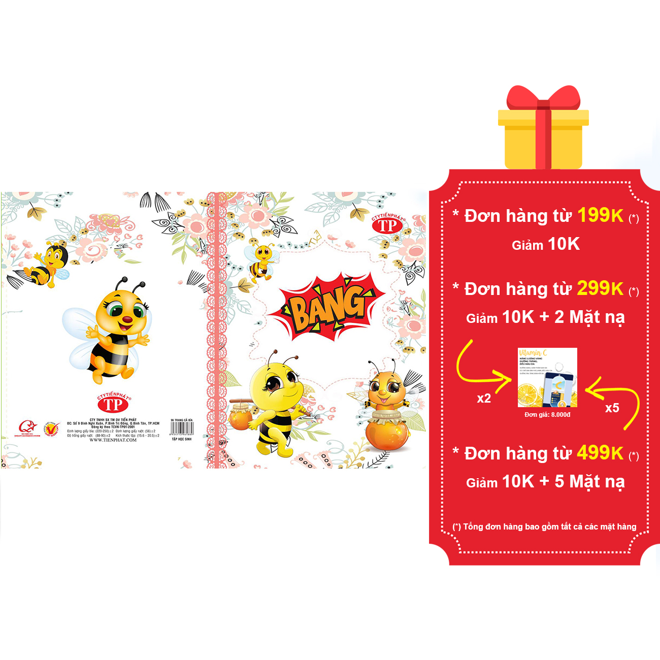 10 cuốn tập học sinh Bang, LH 96 trang, 200 trang