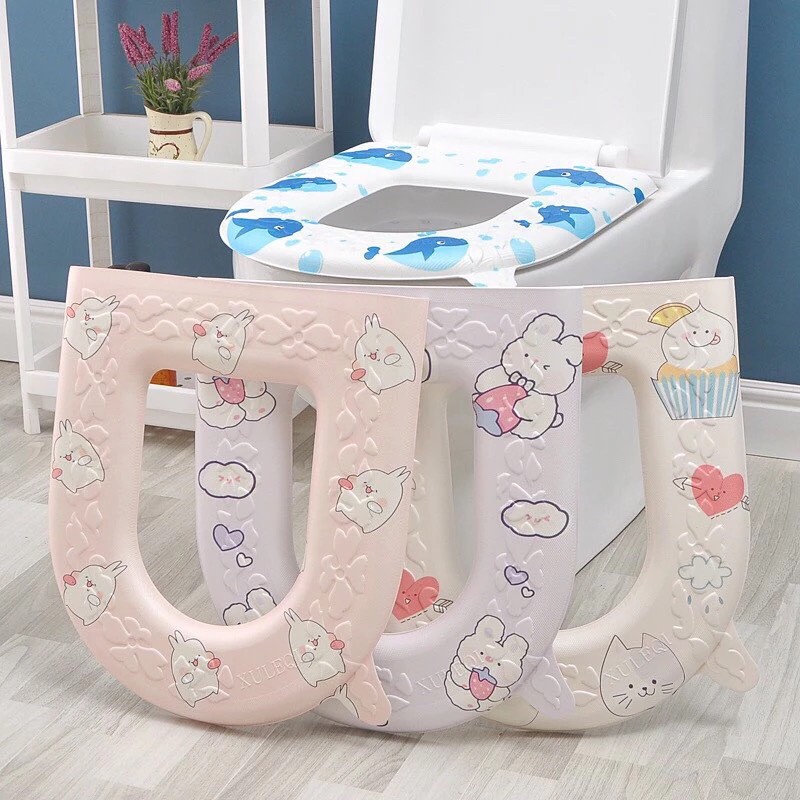 Miếng Lót Bồn Cầu Bằng Xốp Không Thấm Nước Giữ Ấm Siêu Mềm, Dễ Dàng Vệ Sinh