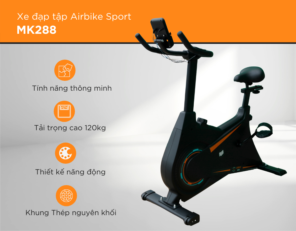 Xe đạp thể dục cao cấp Airbike Sport MK288 - Hàng chính hãng