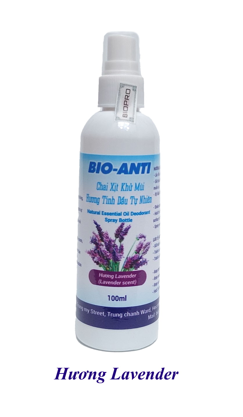 Chai xịt khử mùi diệt khuẩn hương tinh dầu tự nhiên Bio-Anti Chai 100ml Khử mùi phòng, Toilet, Khu vực gây mùi