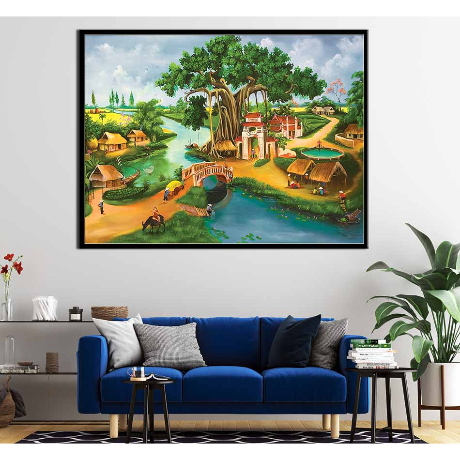 Tranh canvas treo tường làng quê Việt Nam - QVN016