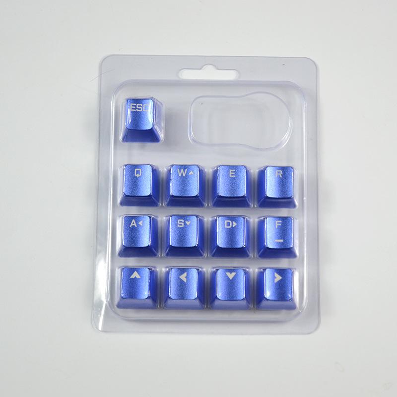 Bàn phím cơ phong cách mới nhất 13 phím keycap kim loại thiết bị ngoại vi máy tính trò chơi cạnh tranh hợp kim nhôm xuyên trục ASDF phím định hướng