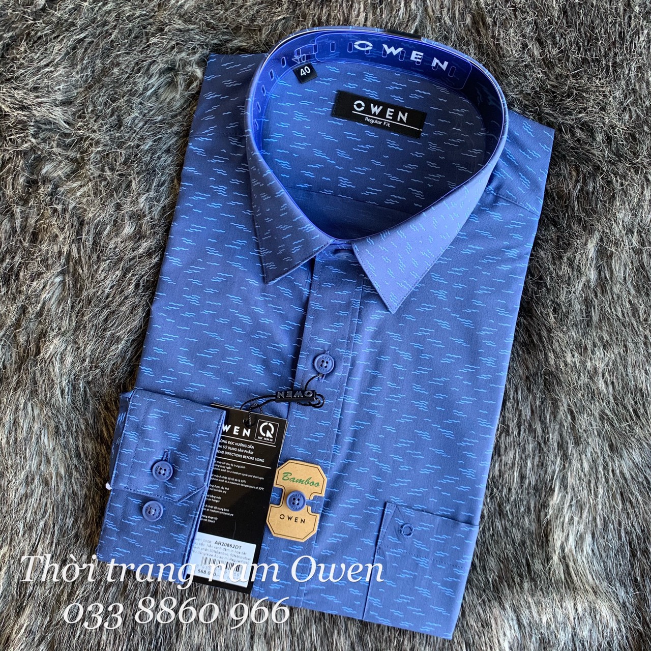 OWEN - Áo sơ mi dài tay Owen REGULAR FIT 20862 chất sợi tre