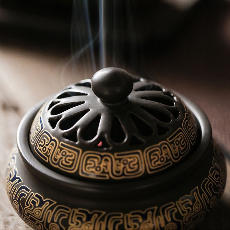 Lư Vàng xông trầm hương , nụ trầm hương