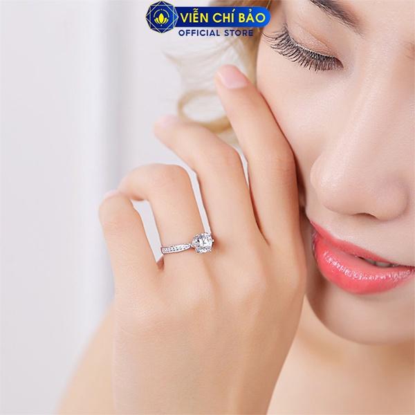 Nhẫn bạc nữ viền đá chất liệu bạc 925 thời trang phụ kiện trang sức nữ thương hiệu Viễn Chí Bảo N400352