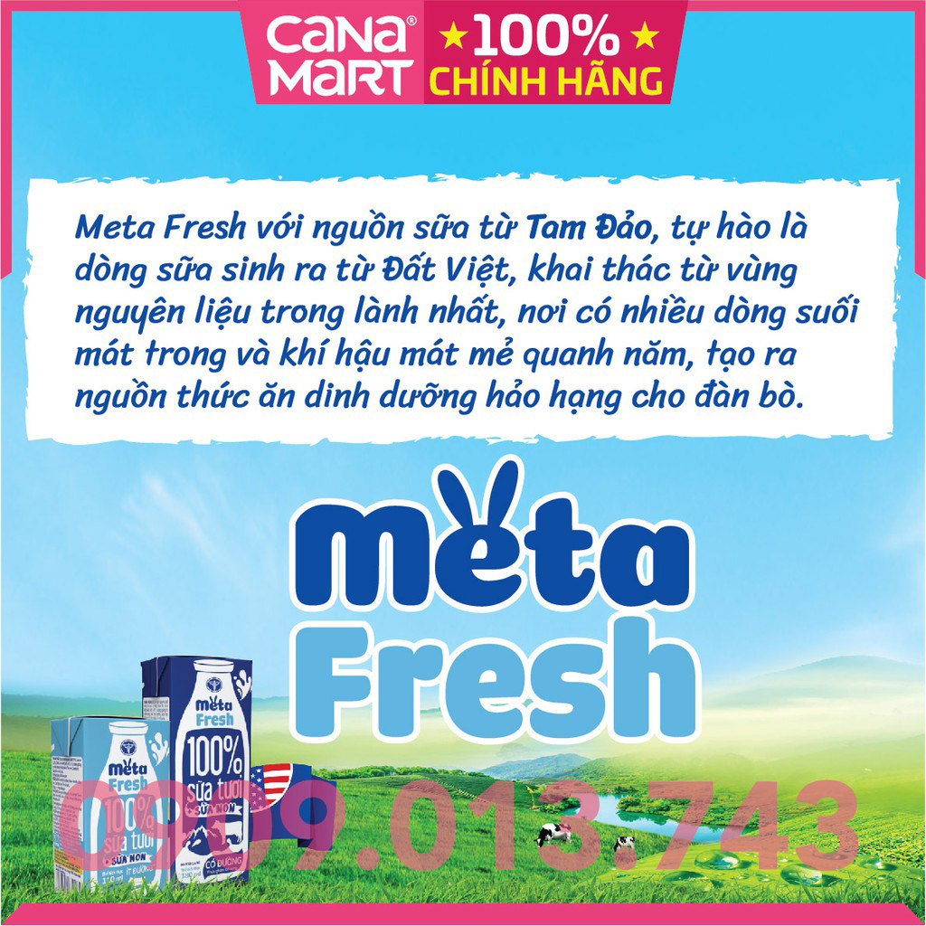 Thùng sữa tươi Nutricare Meta Fresh Có Đường sữa non tăng cường miễn dịch