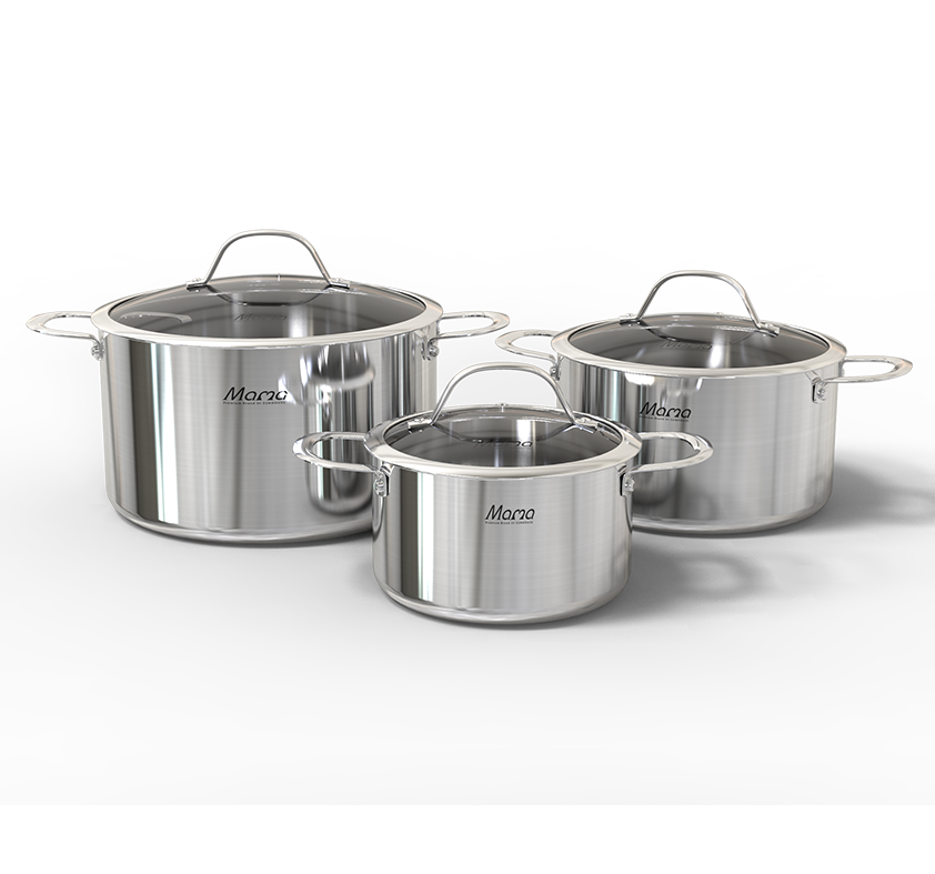 Bộ Nồi Inox Đa Lớp Sunhouse Mama SHG701 - Hàng Chính Hãng