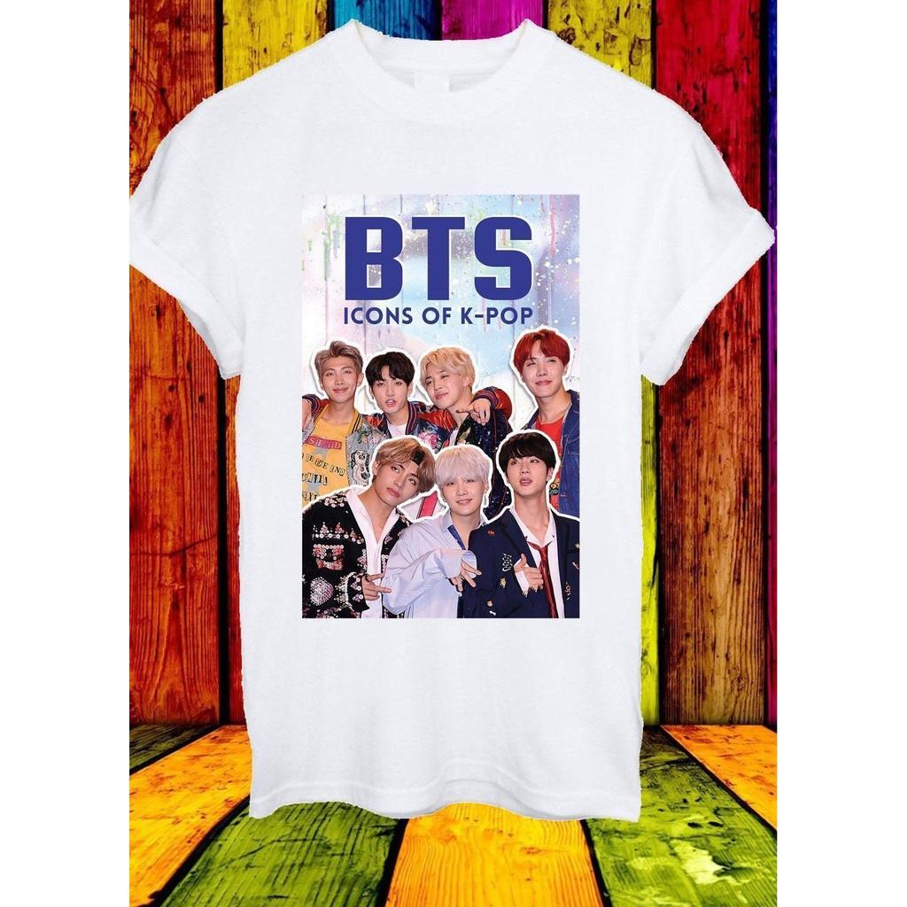 Áo phông BTS ICON OF KPOP in hình nhóm