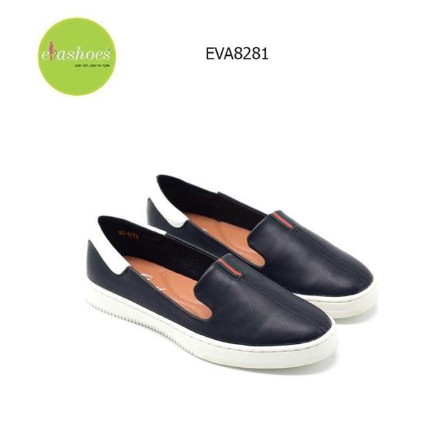 Giày Slip On Đế Bệt Evashoes - Eva8281(Màu Đen, Kem, Trắng)