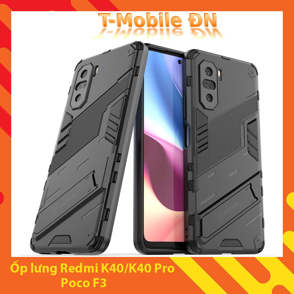 Ốp lưng cho Xiaomi Redmi K40 Pro Poco F3 chống sốc Iron Man PUNK cao cấp kèm giá đỡ