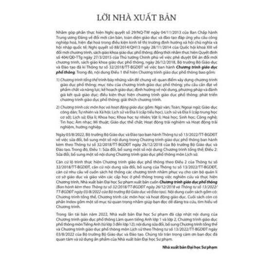 Sách - Chương trình Giáo dục phổ thông ( Bộ Giáo dục và Đào tạo )