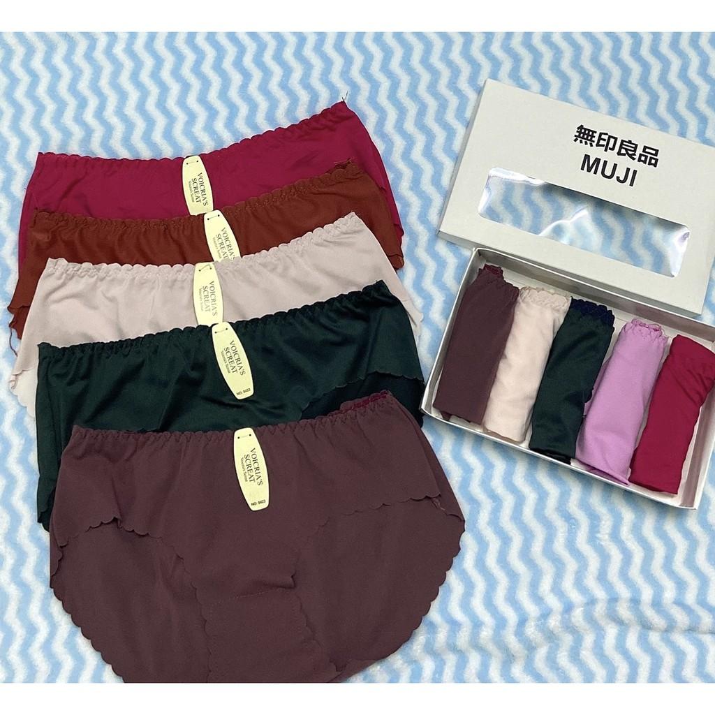Hộp 5 Quần lót Cotton MUIIJ trơn cực đẹp