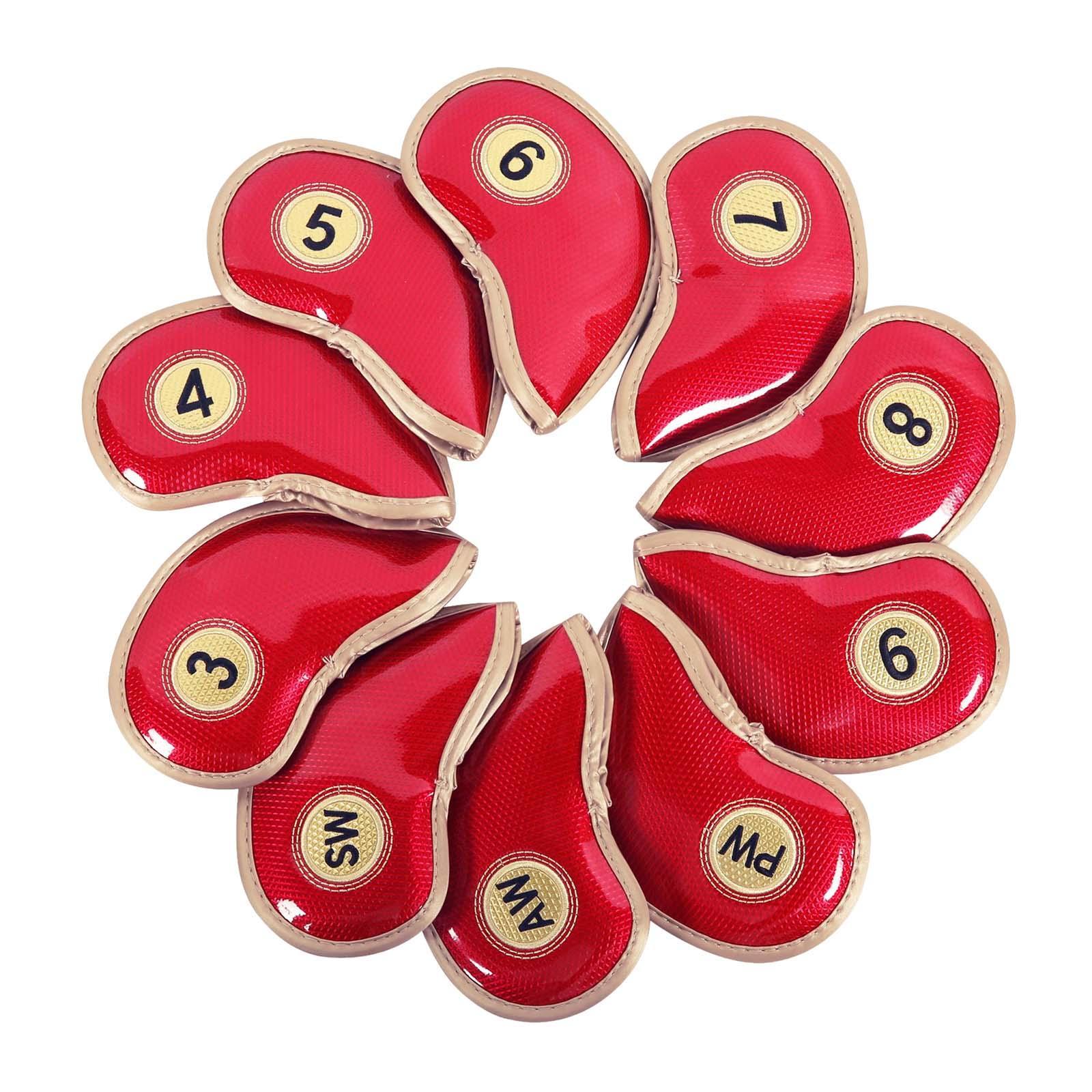 10Pcs Golf Iron Covers Set Golf Wedges Headcovers Sleeves Golf Training