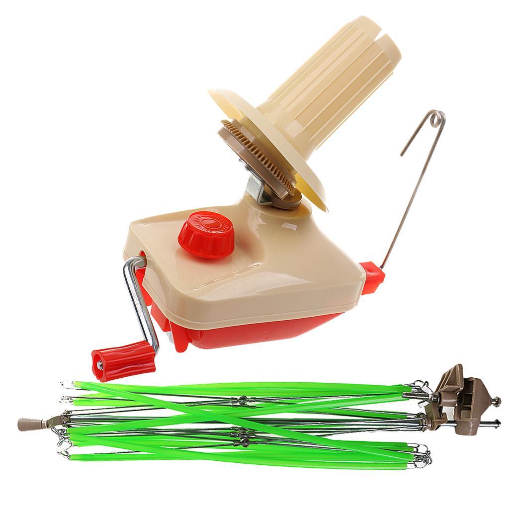 2 Pieces/Set Umbrella Swift Yarn Winder Hand Operated Ball Winder Bobbin Winder Holder Knitting Tool