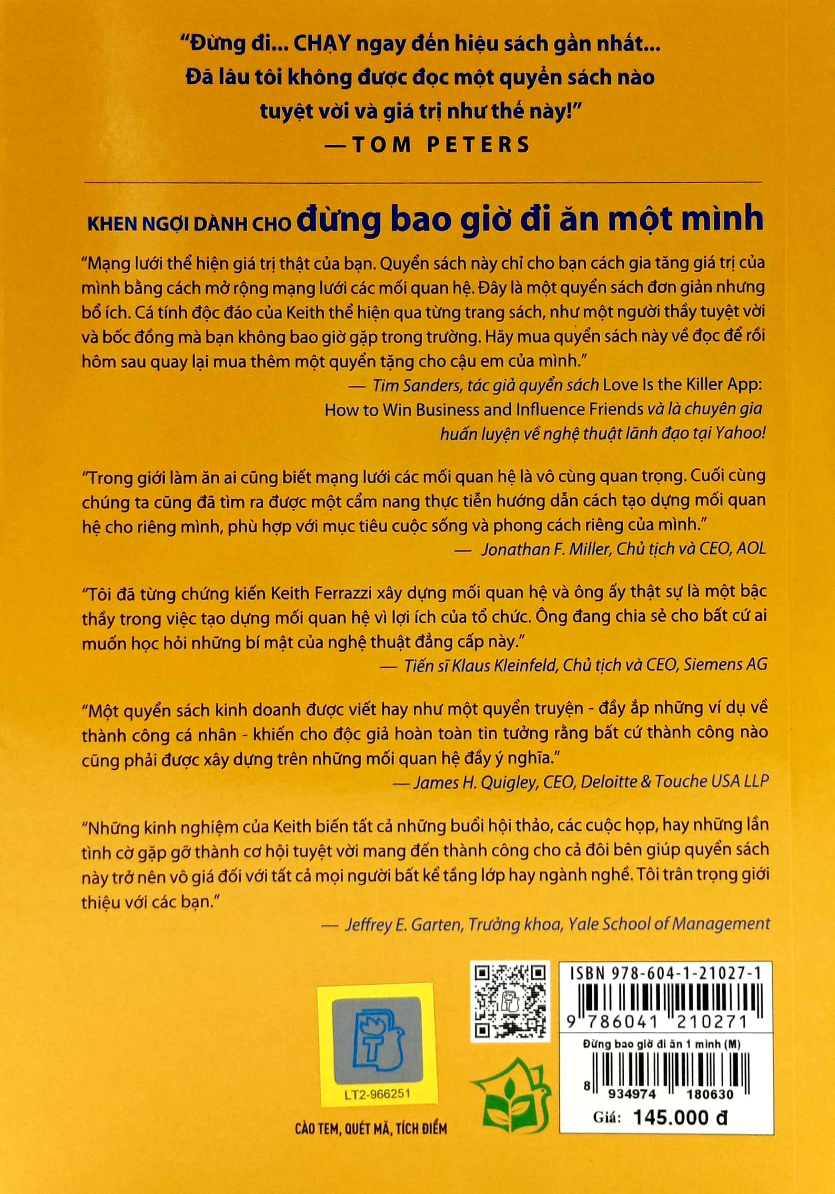 Đừng Bao Giờ Đi Ăn Một Mình (Tái Bản 2022)