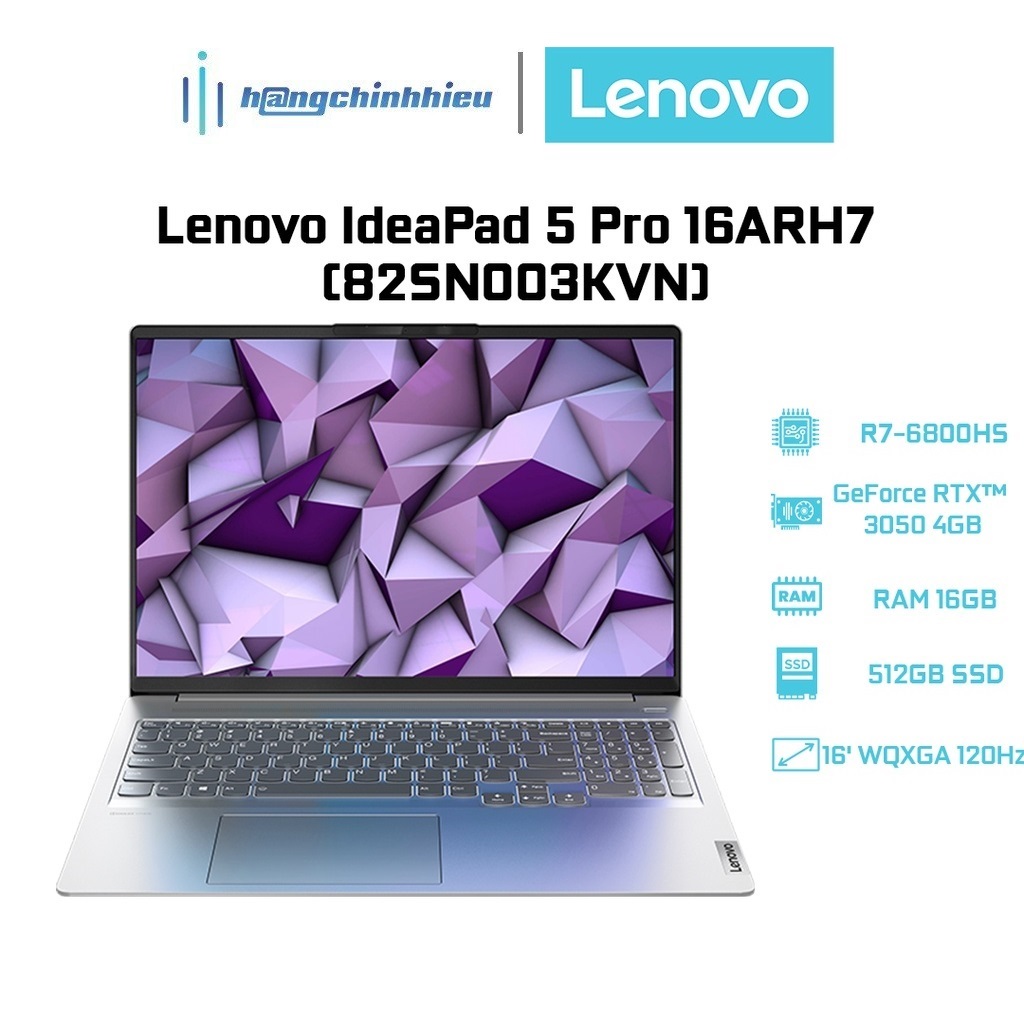 Laptop Lenovo IdeaPad 5 Pro 16ARH7 82SN003KVN Hàng chính hãng