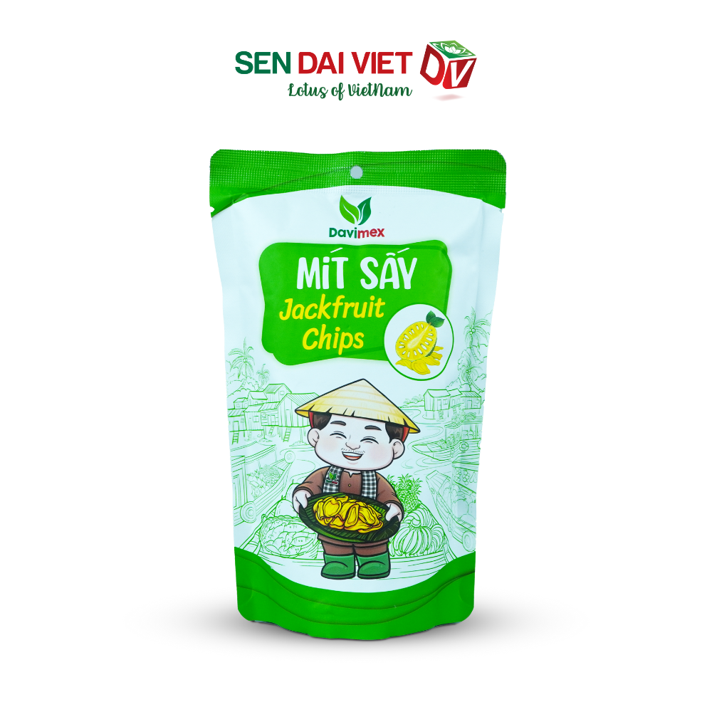 Mít Sấy Giòn- Thức ăn sạch cho sức khỏe, Hương Vị Tự Nhiên, Thơm Ngon Toàn Diện, ĐV- Sen Đại Việt- Gói 35g- Date Mới Nhất