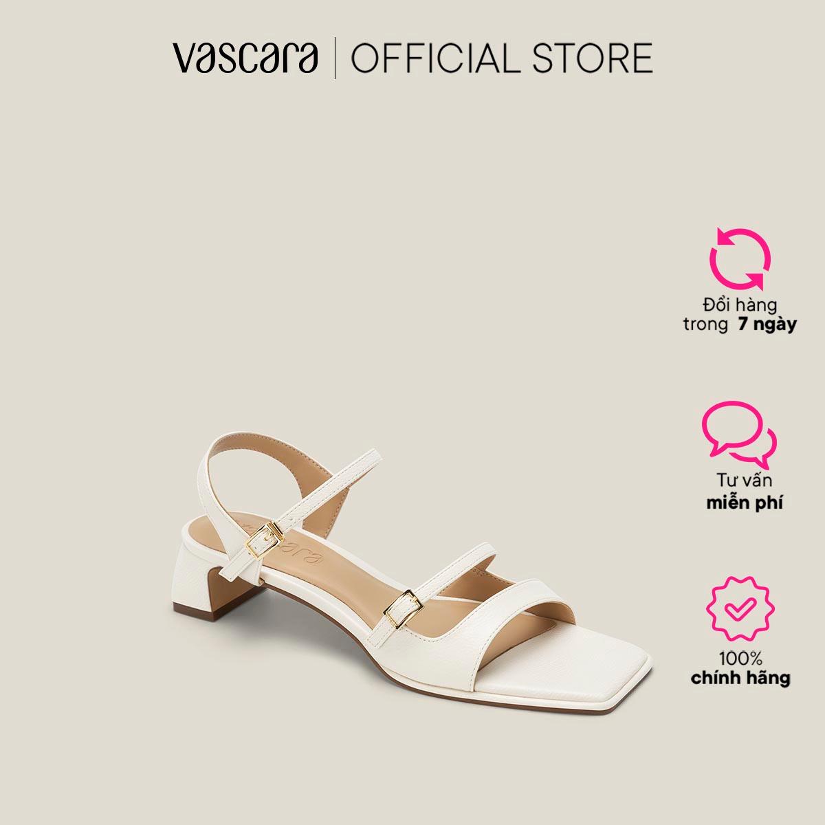 Vascara Giày Sandal Gót Trụ Nhấn Quai Cách Điệu - SDN 0755