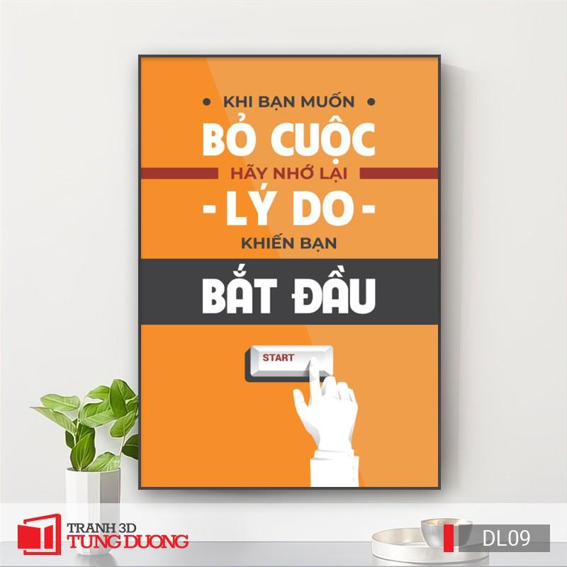 Tranh treo tường động lực văn phòng câu nói slogan truyền cảm hứng, tranh canvas trang trí DL03