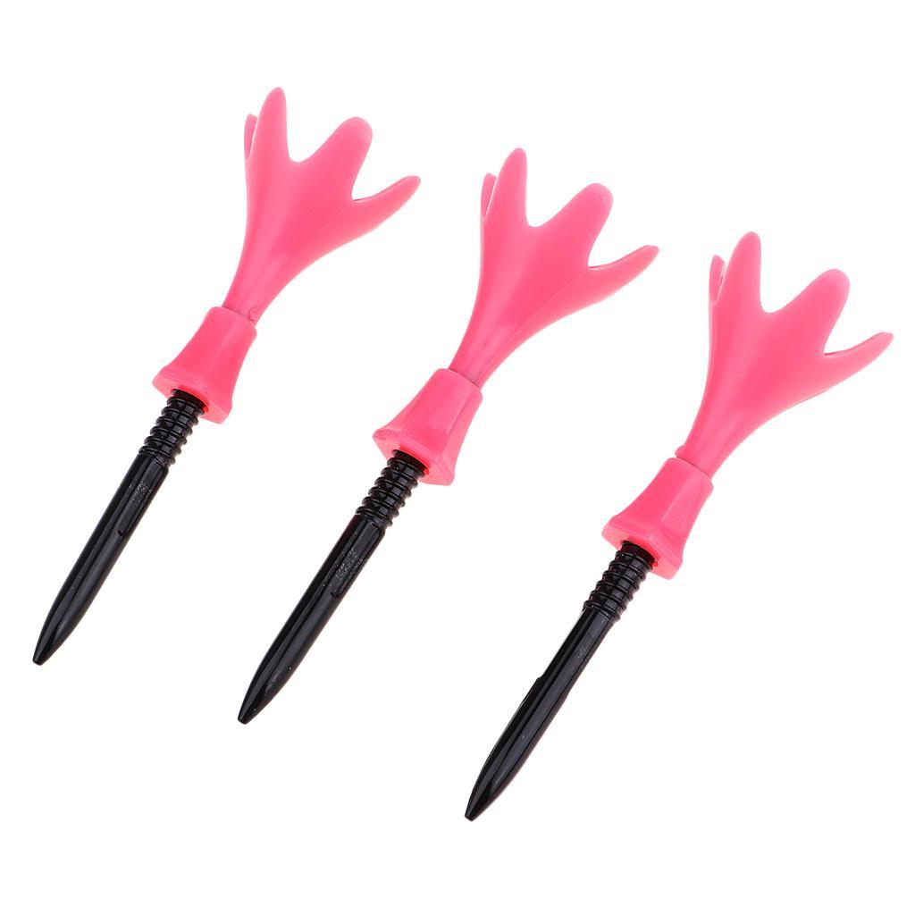 2-3pack 3Pcs Adjustable Golf Tees Plastic Rotatable Golf Tees Golf Tee Set Pink
