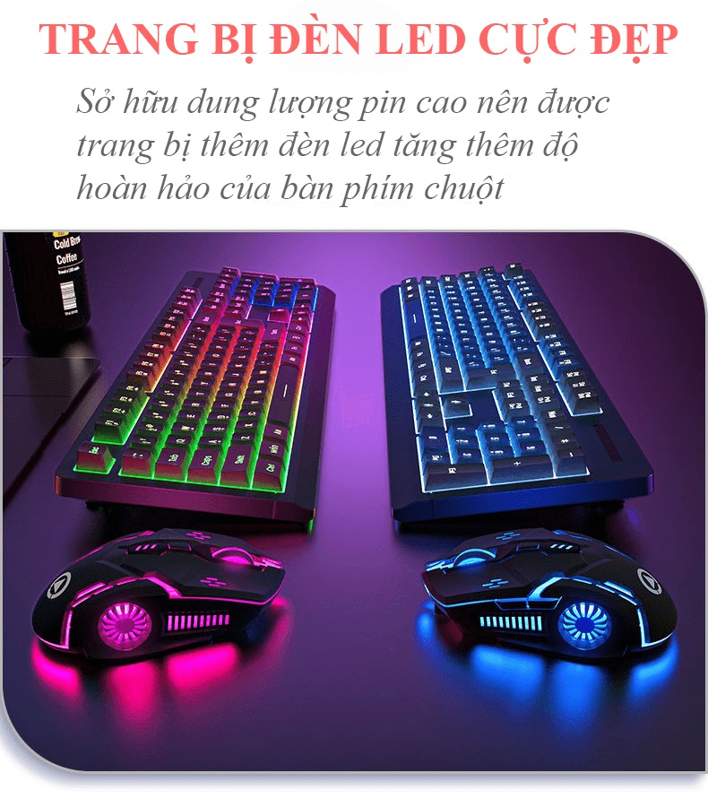 Bộ bàn phím chuột không dây Yindiao KM-01 kết nối bằng chip USB 2.4G chuyên game có đèn led cực đẹp - JL - HÀNG CHÍNH HÃNG