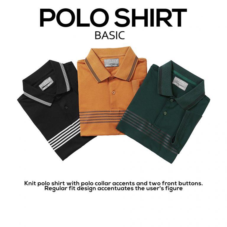 Áo Polo Nam In Họa Tiết Kẻ Ngang màu Xanh Rêu Ceffylo, Kiểu Dáng Basic Dễ Kết Hợp, Chất Liệu Cotton Co Giãn Nhẹ
