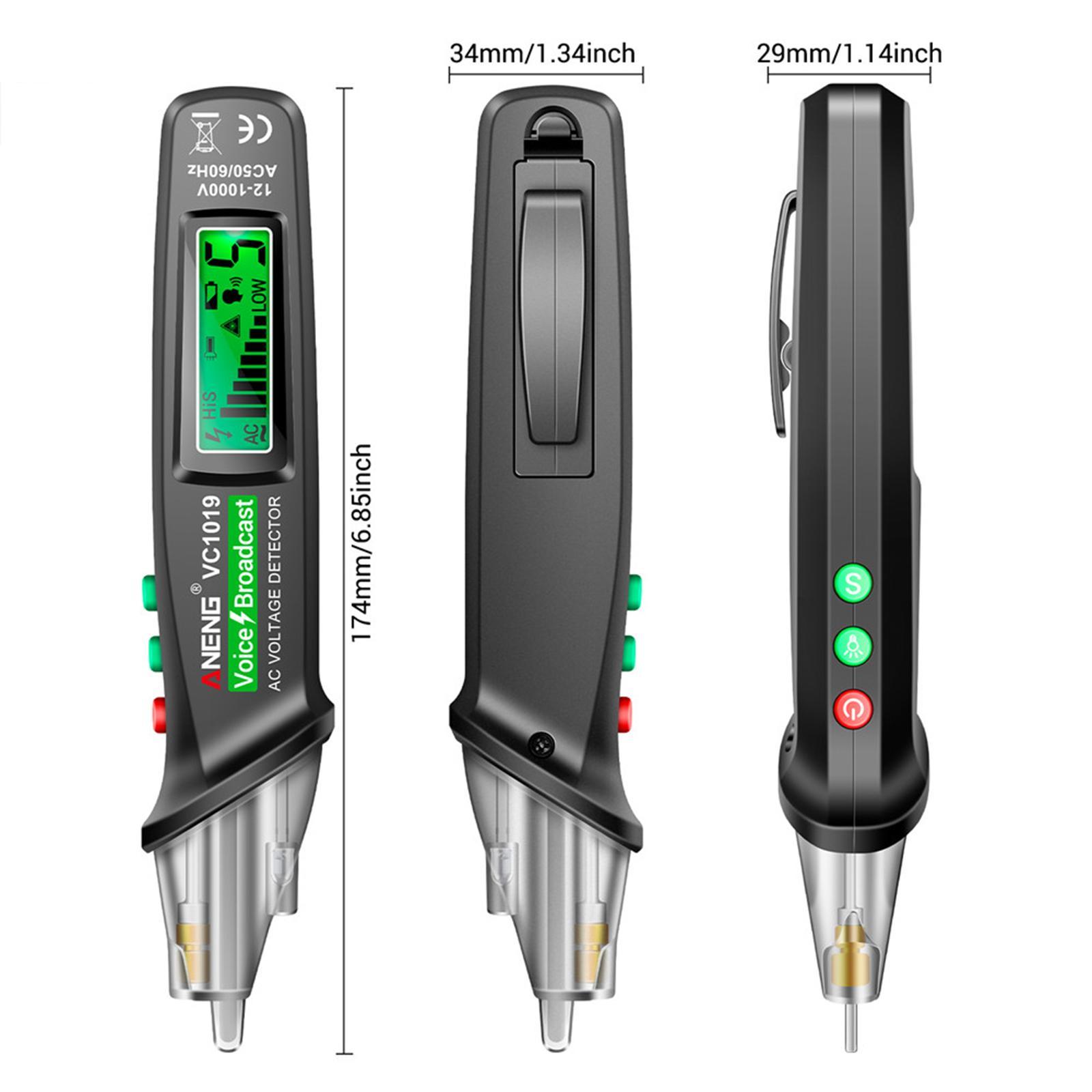 Portable Voltage Tester Non Contact Electric Tester Pen Self Test Function Industry Probe Pen for Power Cable Testing Electrician Wire Test