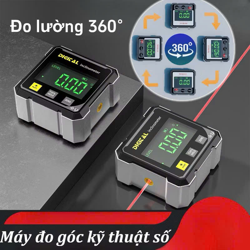 Máy Đo Thăng Bằng Laser Cầm Tay – Màn Hình LED, Đo Độ Nghiêng Chuẩn Xác, d