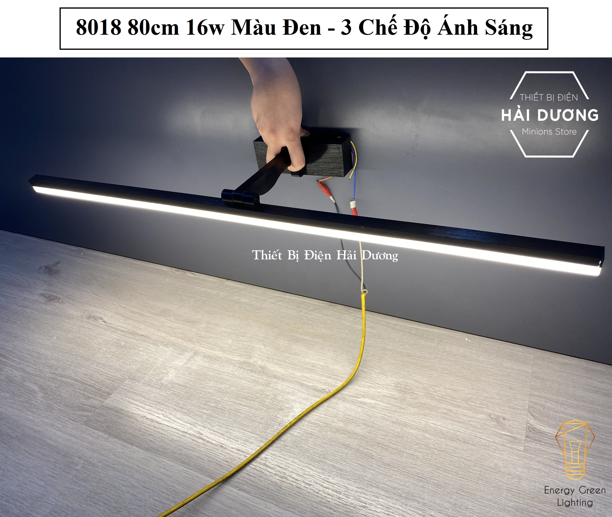 Đèn soi tranh - Đèn rọi gương Led Model 8018 80cm 16w 3 Chế Độ Ánh Sáng - Điều chỉnh được góc chiếu