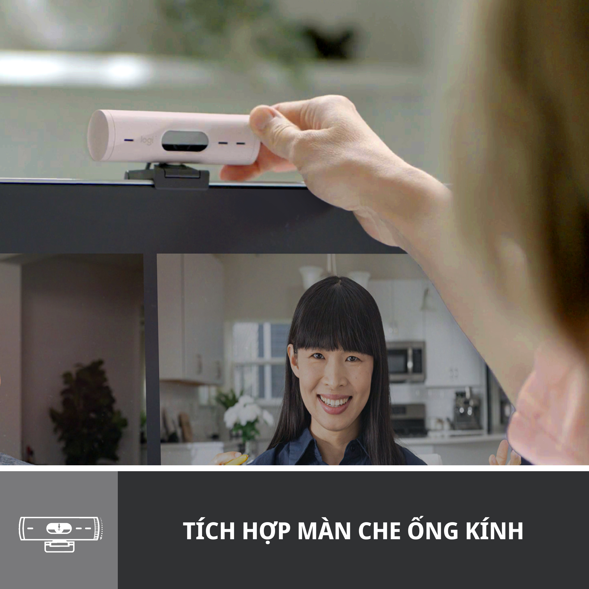 Webcam Logitech Full HD Brio 500 - Tự động điều chỉnh ánh sáng, Tự động lấy khung hình,Show mode, Mic kép giảm ồn, nắp che bảo mật, Hoạt động với Microsoft Teams, Google Meet, Zoom - Hàng chính hãng