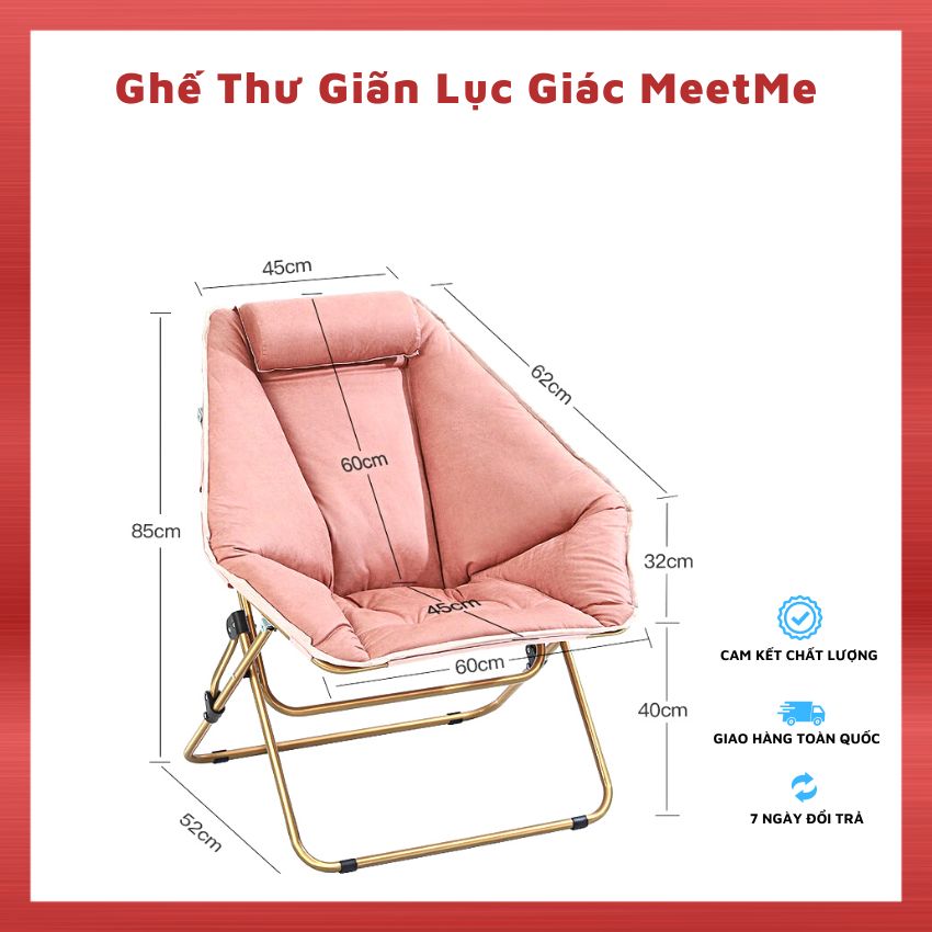 Ghế lười , thư giãn xếp gọn mẫu lục giác MEETMEE