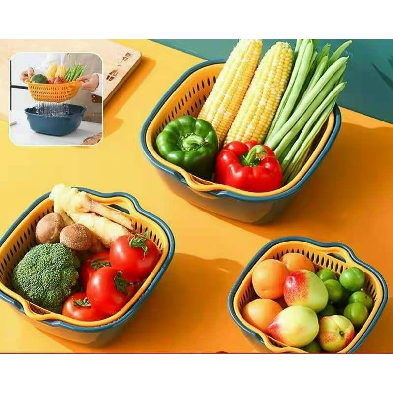 Bộ 3 rổ nhựa, kèm 3 chậu rửa đa năng, tiện dụng đủ 3 size cho nhà bếp