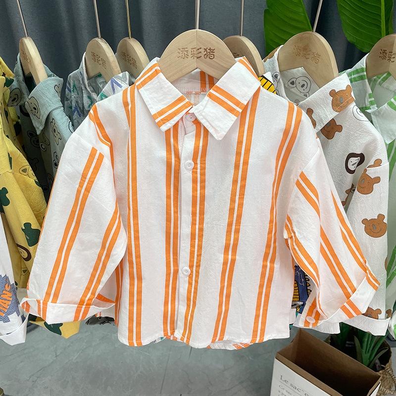ST27 Size 80-120 Áo sơ mi bé trai Thời trang trẻ Em hàng quảng châu