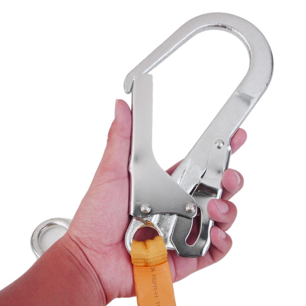 22KN Outdoor Climbing Safety Harness Belt Lanyard With Carabiner Buckle