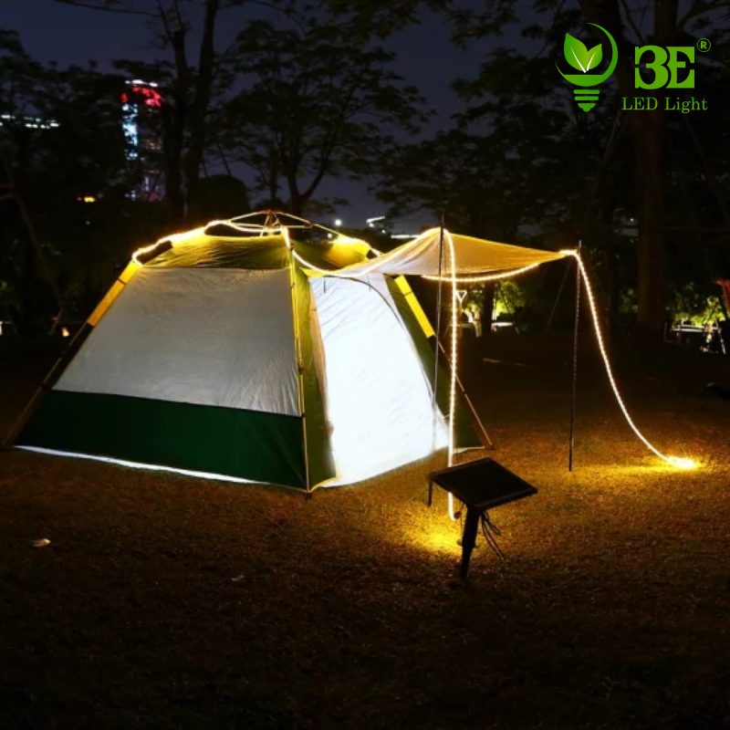 Đèn LED dây năng lượng mặt trời 3E LED LIGHT chống nước chiều dài 10 mét ánh sáng vàng chuyên dụng ngoài trời