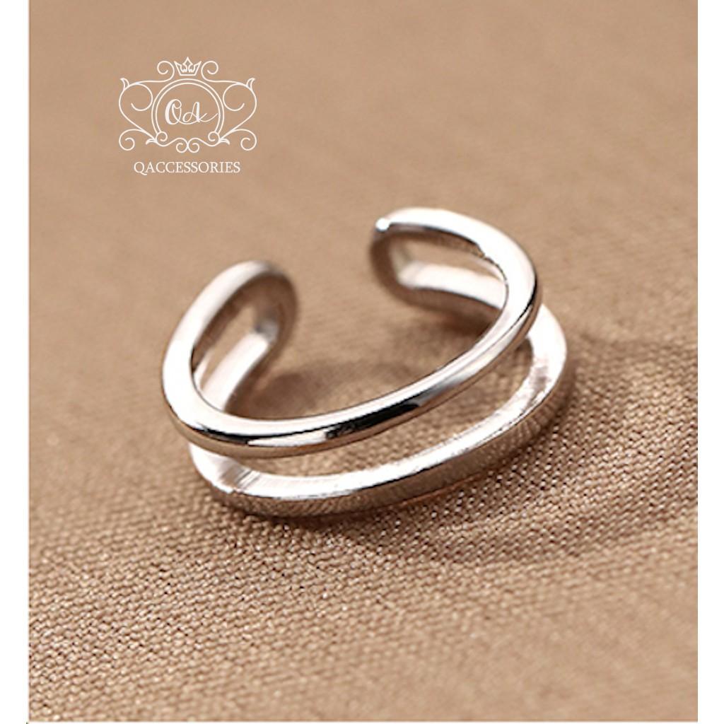 Khuyên tai bạc 925 kẹp vành không cần lỗ layer bông nam nữ S925 EARCUFF Silver Earrings QA SILVER EA201202