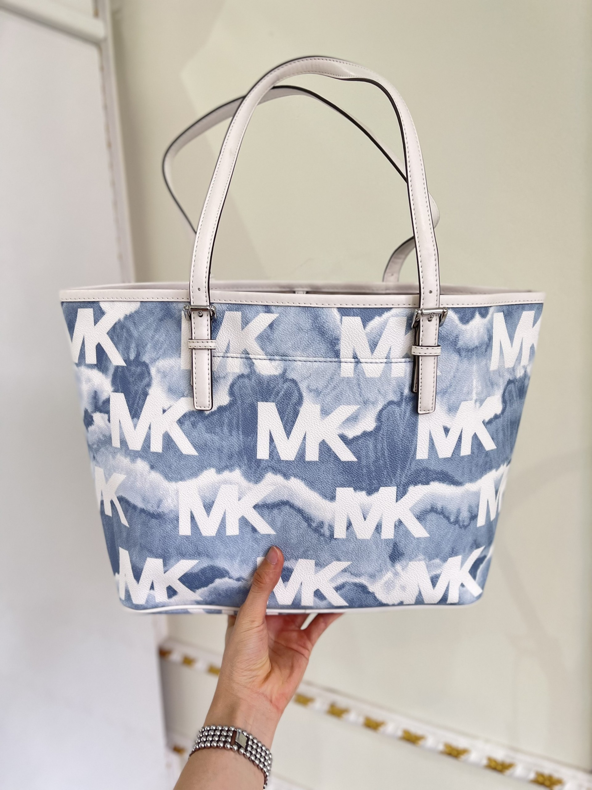 Túi MK Tote logo xanh