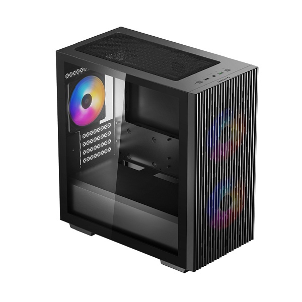 Vỏ máy tính Case Deepcool Matrexx 40 3FS sẵn 3 Fan LED Gaming Kính cường lực (Mini-ITX/ Micro-ATX) - Hàng chính hãng Viễn Sơn phân phối