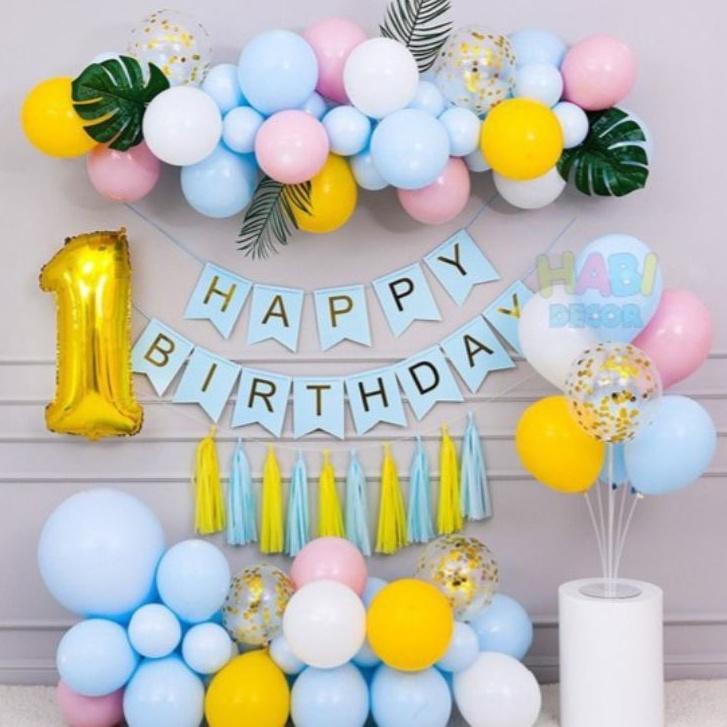 Dãy chữ Happy Birthday bằng giấy cứng trang trí
