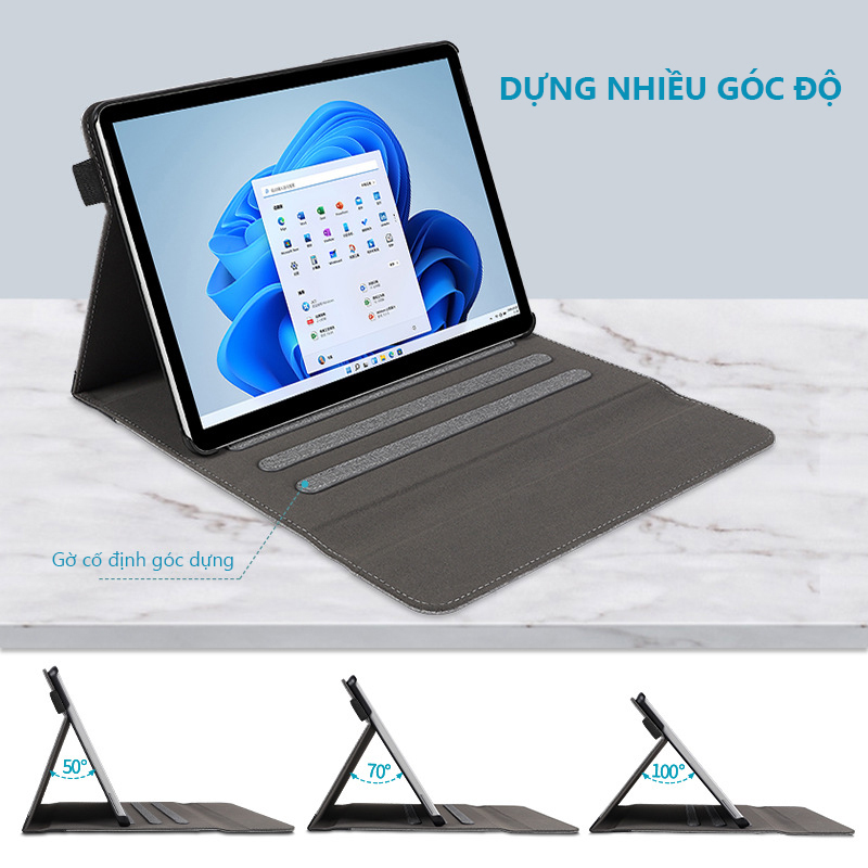 Bao Da dành cho Microsoft Surface Pro 8 Zaki Kẻ Sọc - Hàng Nhập Khẩu