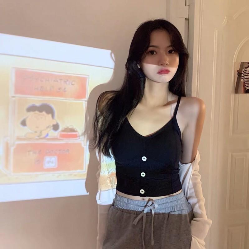 Áo bra đính cúc/ khuy. Áo hai dây có đệm ngực A2079