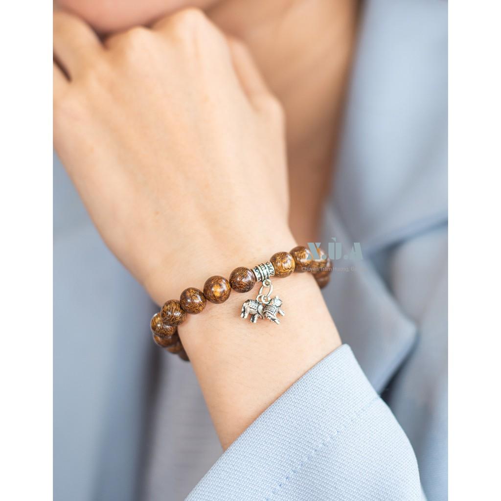 Vòng Tay Trầm Hương Đính Charm XUA108 Tuyệt Đẹp || Thu Hút May Mắn