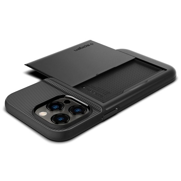 Ốp lưng Spigen Slim Armor CS Black cho iPhone 14 Pro Max - Thiết kế mỏng nhẹ, tích hợp ví, chống sốc, chống bẩn, viền camera cao - Hàng chính hãng