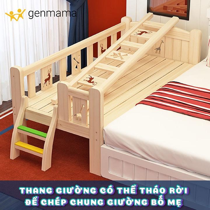 Giường ngủ ghép trẻ em, giường ngủ cho bé sử dụng từ 0 tới 10 tuổi kích thước dài 1m5 rộng 70cm chất liệu gỗ thông